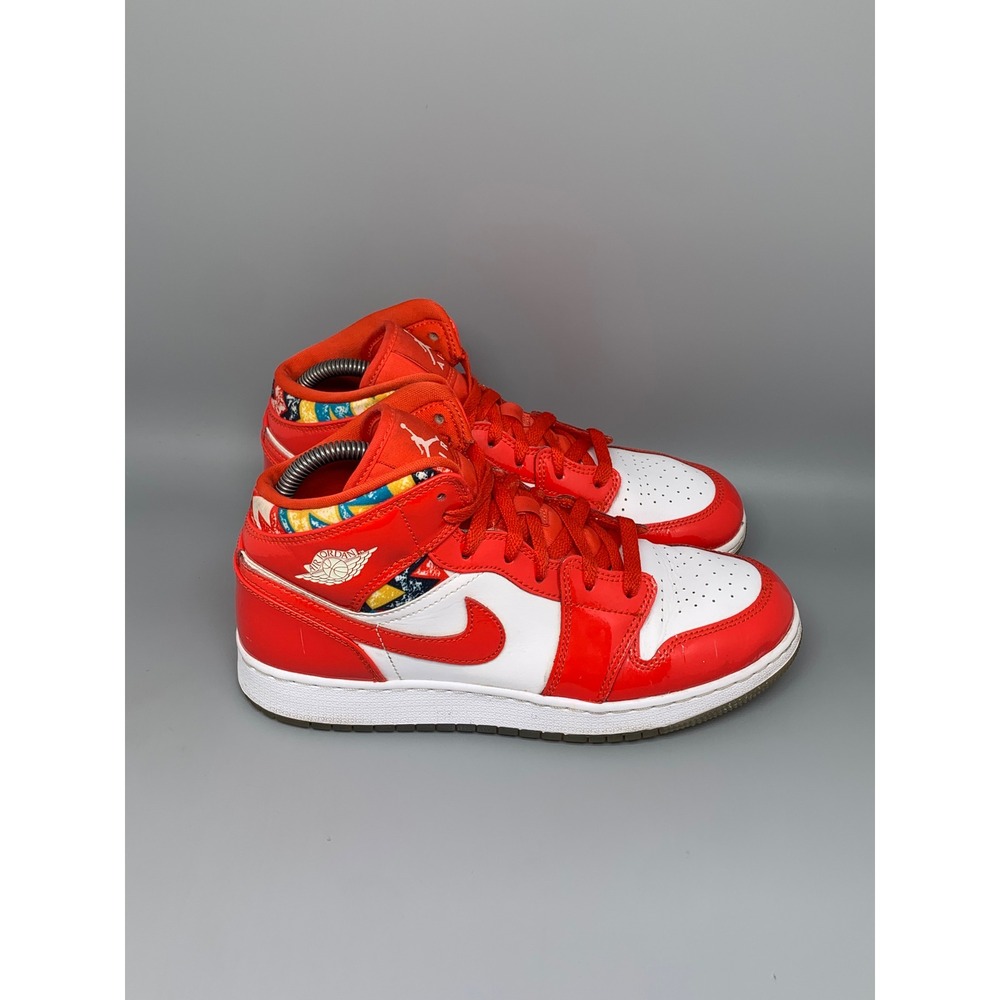 Jordan 1 Mid Barcelona Sweater Red Shoes DC7248-600 Youth Sz 7Y Women's Sz 8.5
